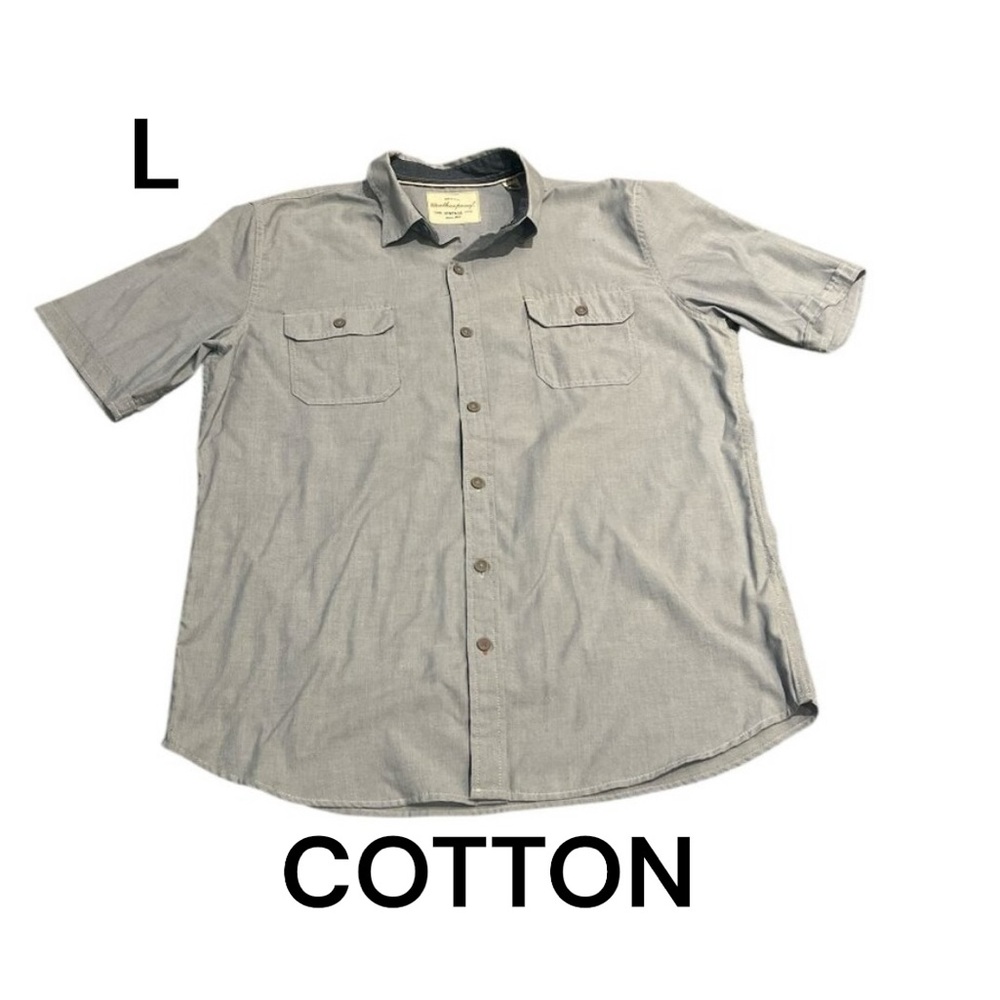 WEATHERPROOF Men's Shortsleeved Button Up Shirt Size Large 55% Cotton